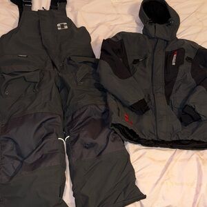 Striker Ice Black and Gray Kids Puffer Jacket and Bib Set